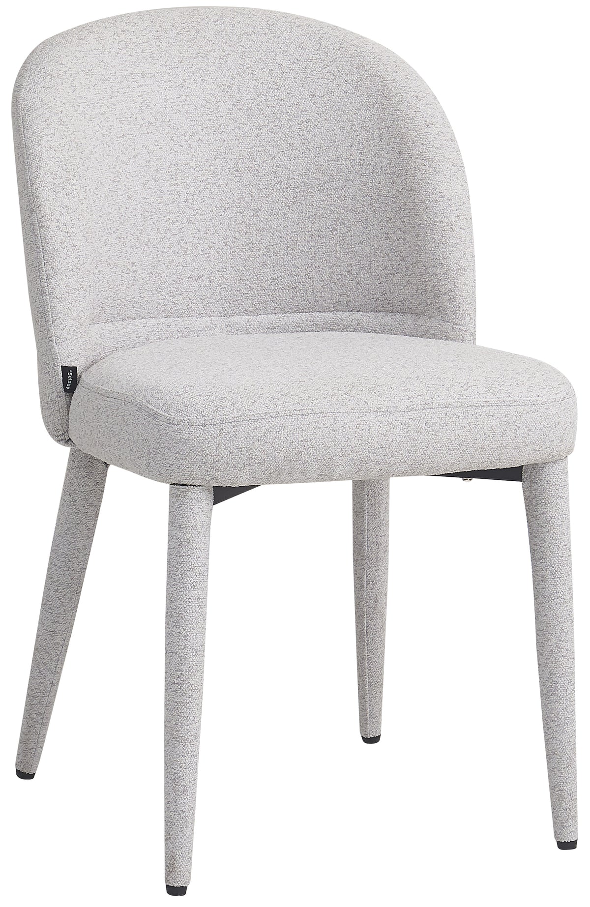 Chaise rembourrée pour salle à manger Coases en bouclé gris clair