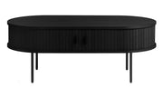 Table basse en bois Gativel 120x60 cm lames chêne noir