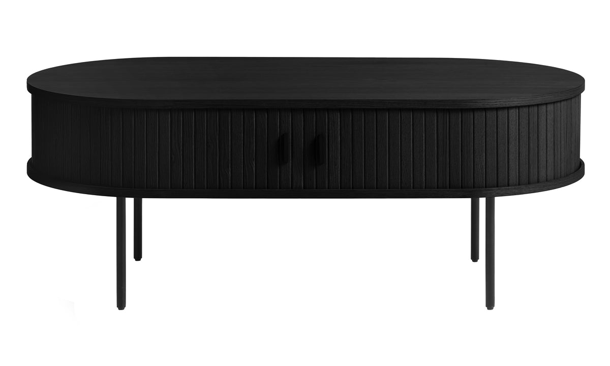 Table basse en bois Gativel 120x60 cm lames chêne noir