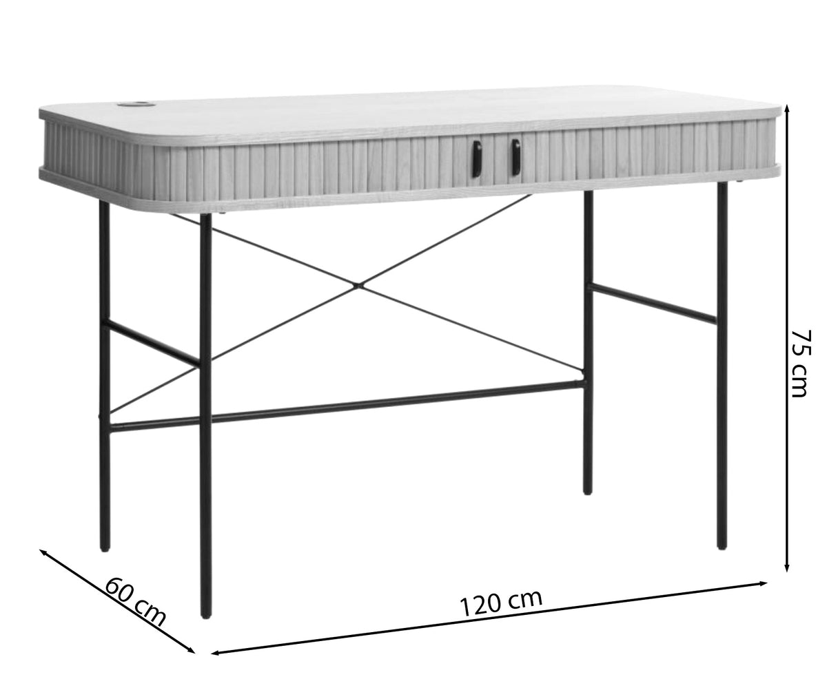 Bureau Gativel 120x60 cm lames chêne noir