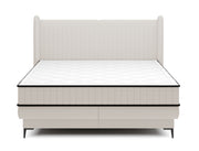 Lit continental 180x200 cm Daliano avec coffre en velours crème