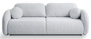 Dreisitziges ausklappbares Sofa Ovally mit Stauraum, hellgrauer Chenillestoff
