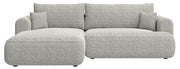 Canapé d'angle avec fonction couchage Ovo en forme de L, tissage gris-beige, côté gauche