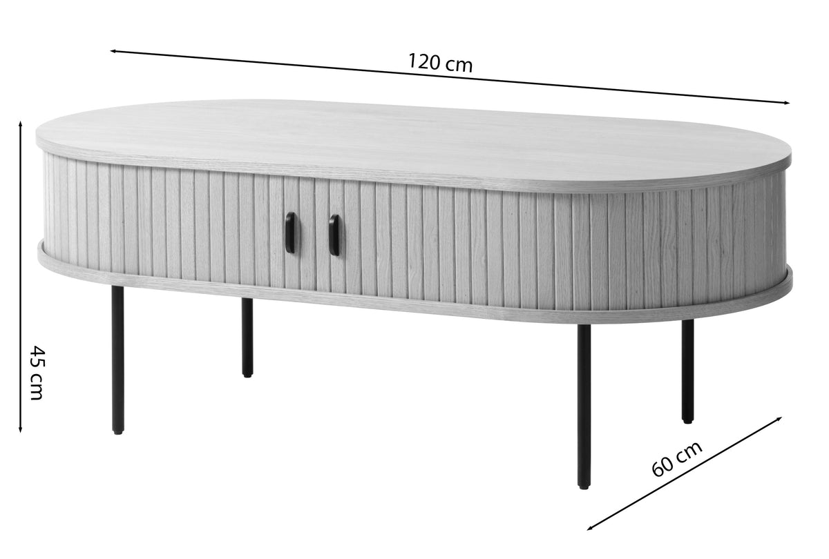 Table basse en bois Gativel 120x60 cm lames chêne noir