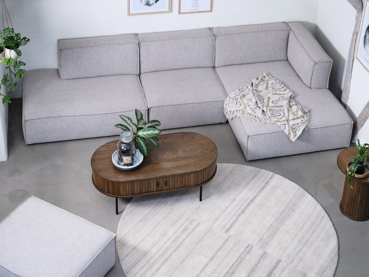 Table basse en bois Gativel 120x60 cm lames chêne brûlé