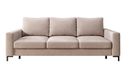 Canapé convertible 3 places Mokpeo avec coffre, velours beige
