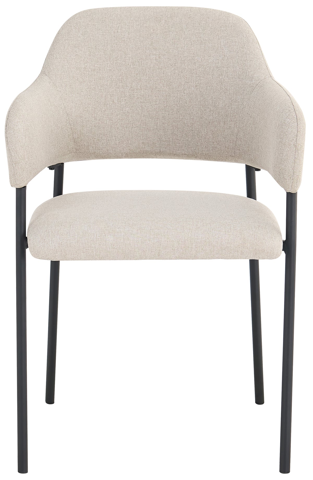 Chaise rembourrée Azhai beige avec pieds noirs