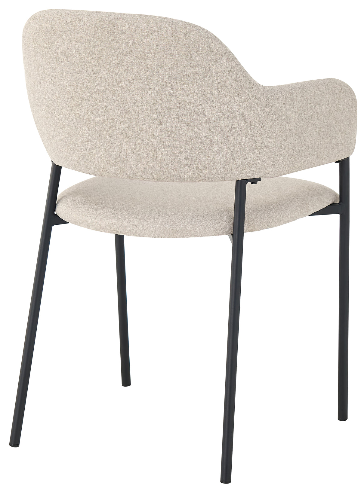 Chaise rembourrée Azhai beige avec pieds noirs