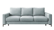 Canapé convertible 3 places Mokpeo avec rangement, velours gris facile à nettoyer