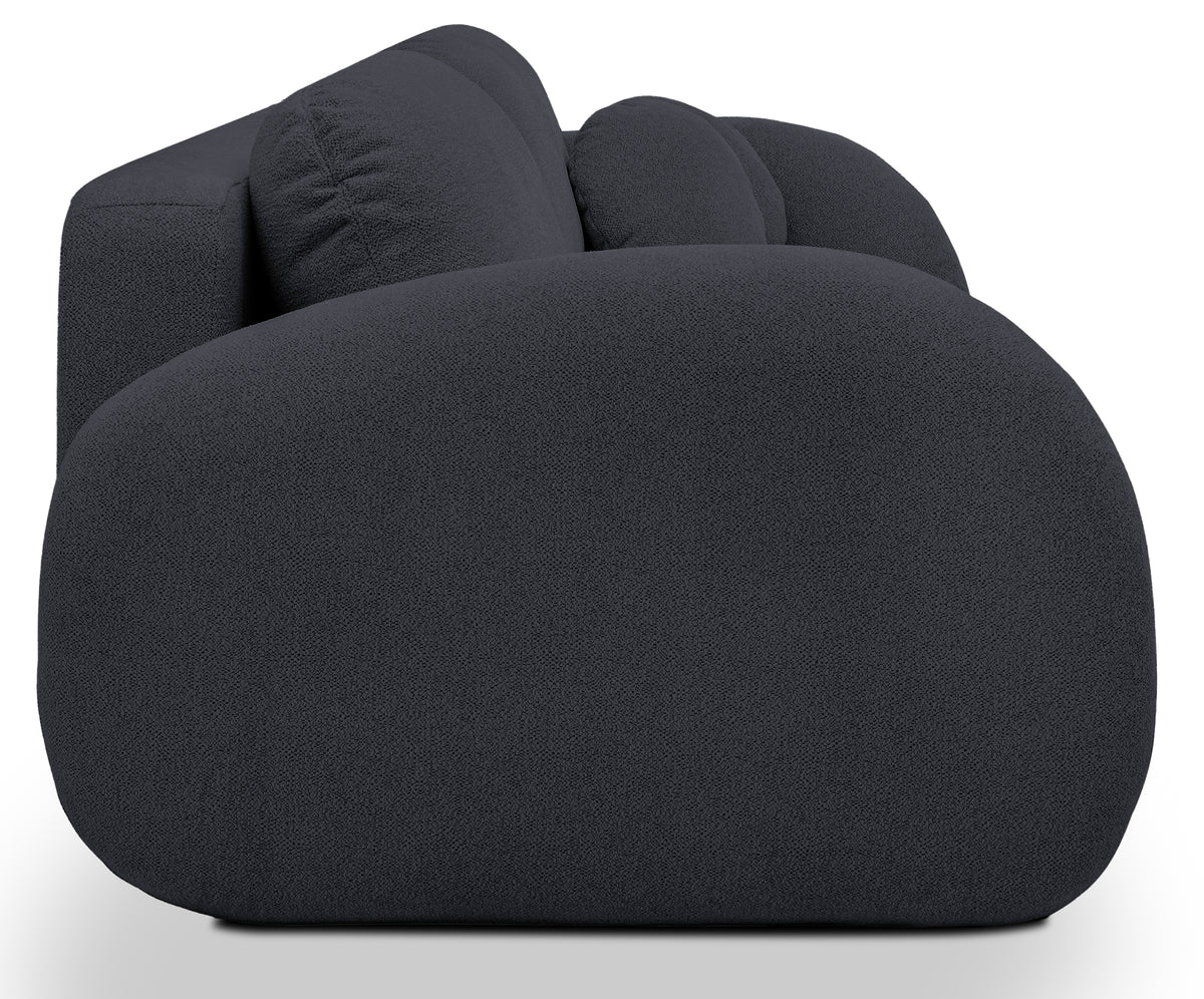 Canapé convertible 3 places Ovally avec coffre, tissu chenille gris foncé