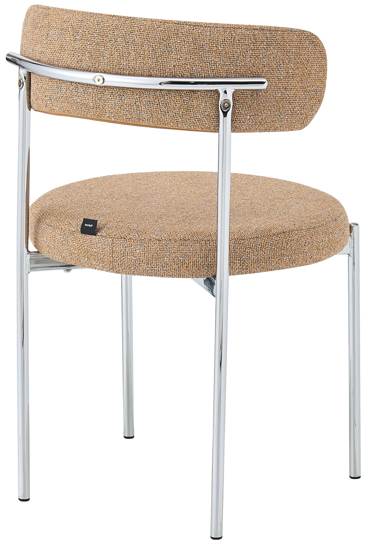 Chaise rembourrée Femiss en boucle gris beige sur pieds chromés