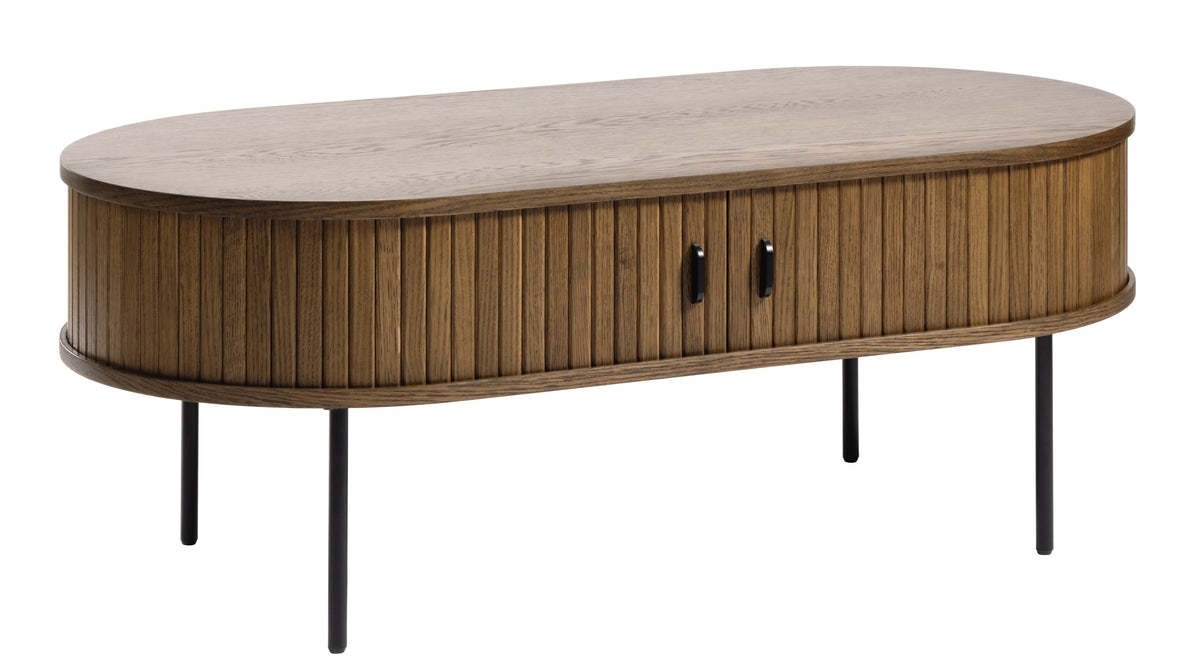 Table basse en bois Gativel 120x60 cm lames chêne brûlé