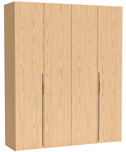 Armoire deux portes Bari avec trois tiroirs 200 cm chêne bookmatch