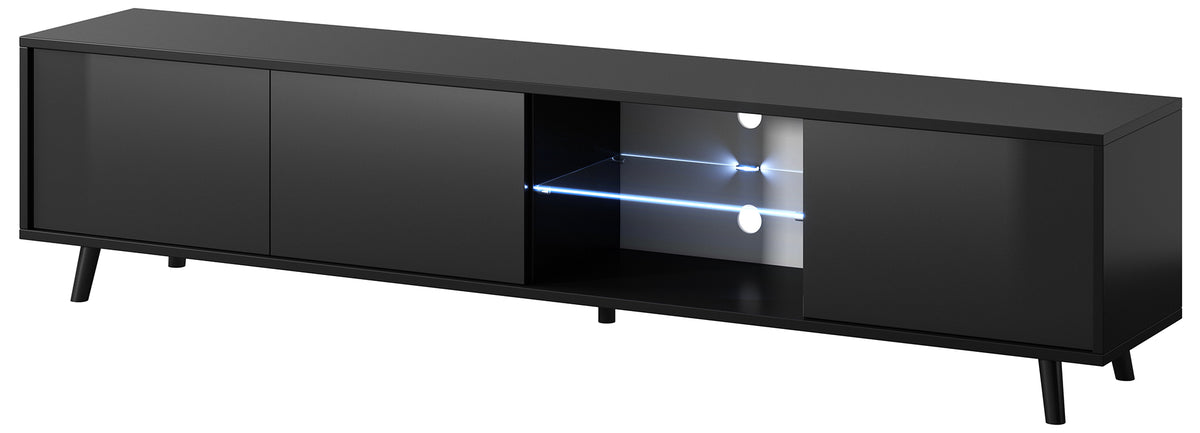 Meuble TV Galhad Noir mat / Noir brillant