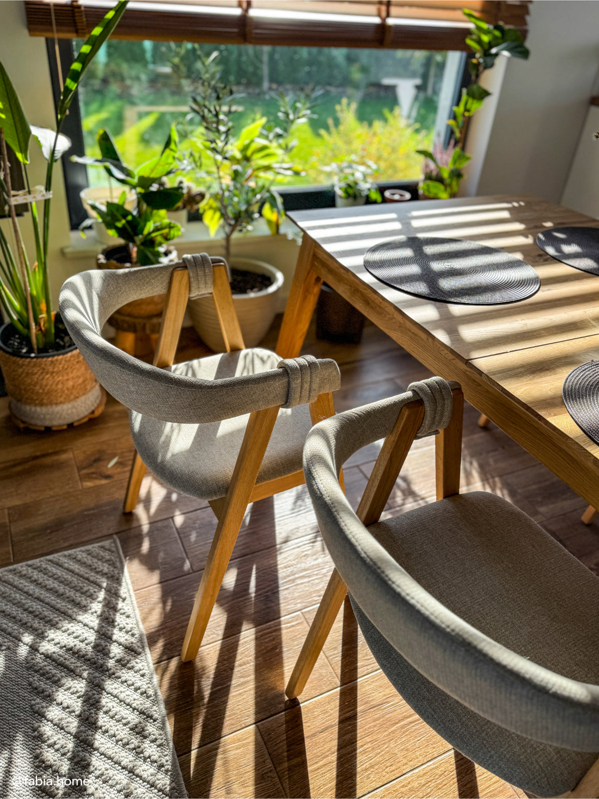 Chaise en bois pour salle à manger Inneles chêne naturel/beige