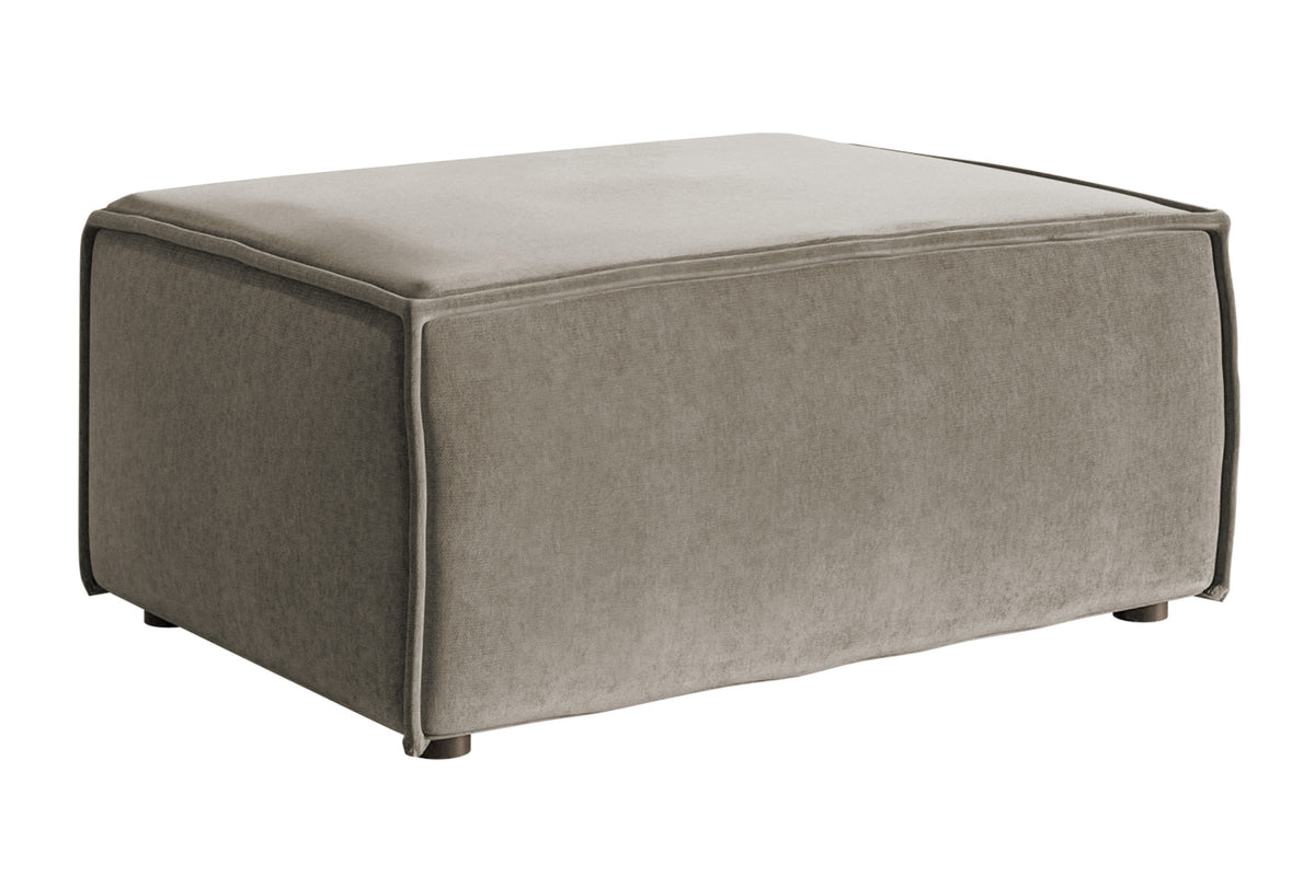Pouf Copertino 65x90 cm velours hydrofuge gris beige