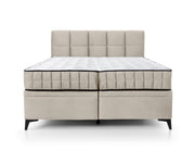 Kontinentalbett 180x200 cm Beriano mit Stauraum und Matratze, hellbeiger Samt