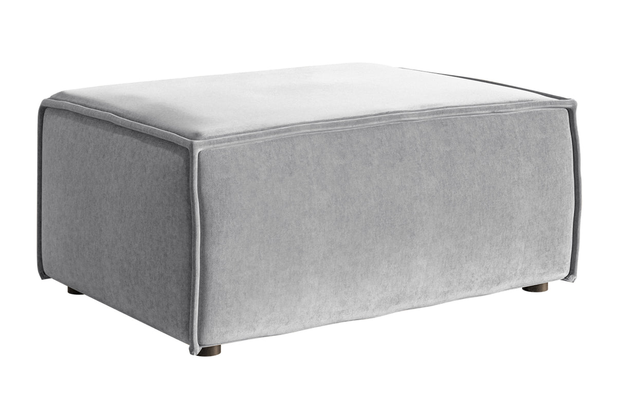 Pouf Copertino 65x90 cm velours hydrofuge gris clair