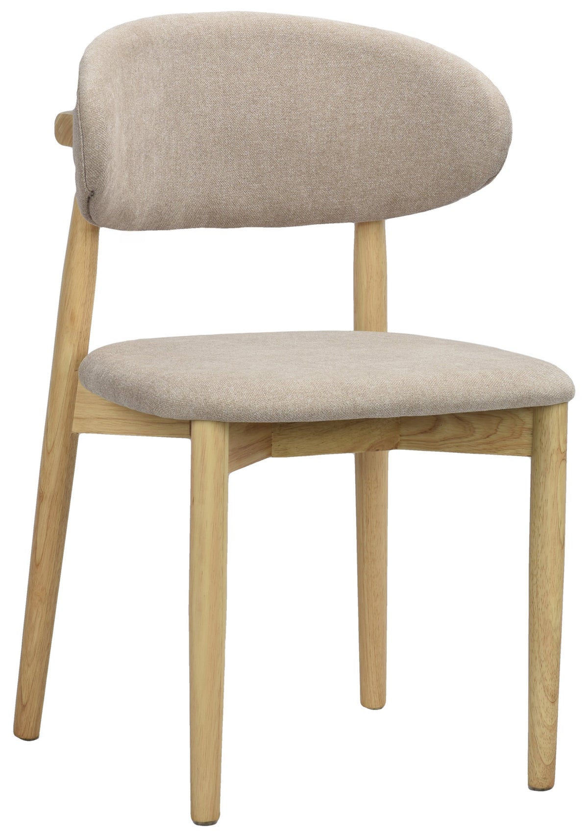 Chaise en bois pour salle à manger Convine en tissu facile à nettoyer, tissage beige/chêne naturel