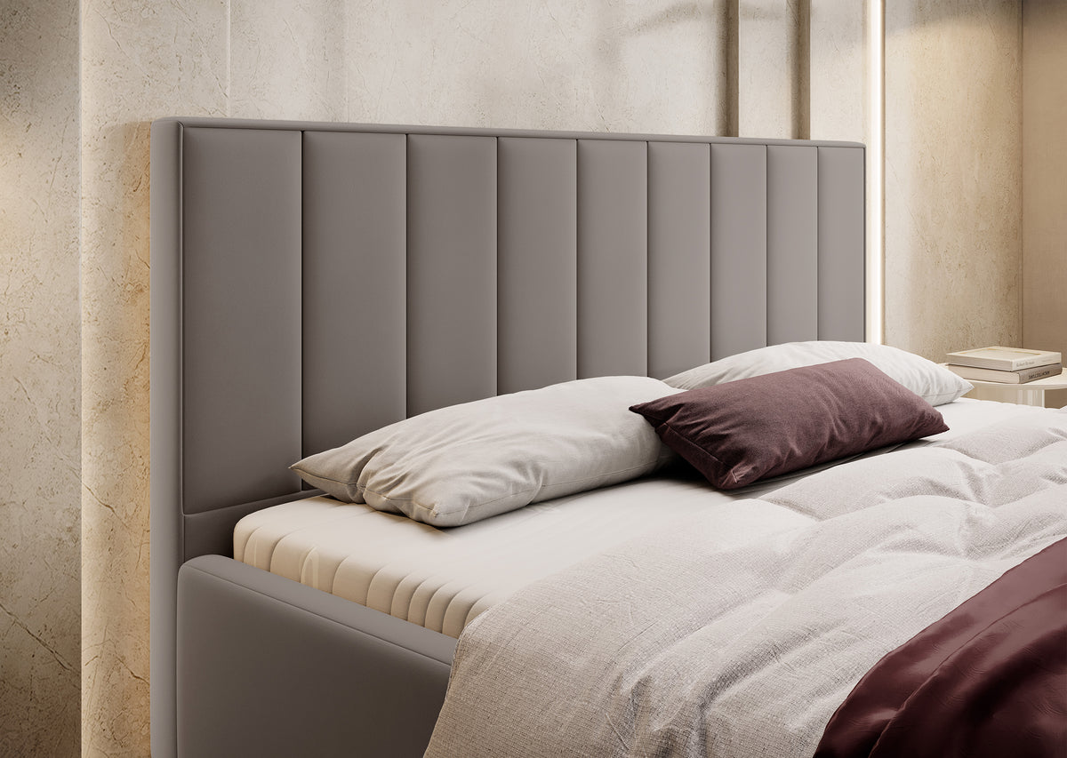 Polsterbett 140x200 cm Rinus in beige aus wasserabweisendem Stoff