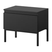 Table de chevet Bemmi noire avec pieds noirs