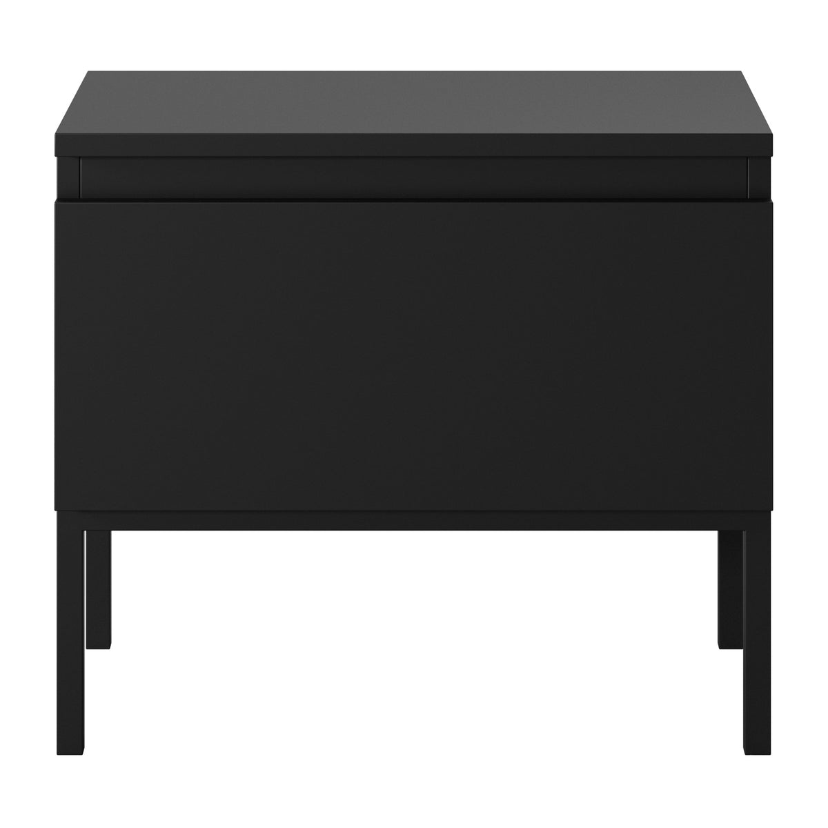 Table de chevet Bemmi noire avec pieds noirs