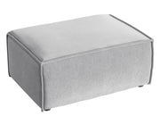 Pouf Copertino 65x90 cm velours hydrofuge gris clair
