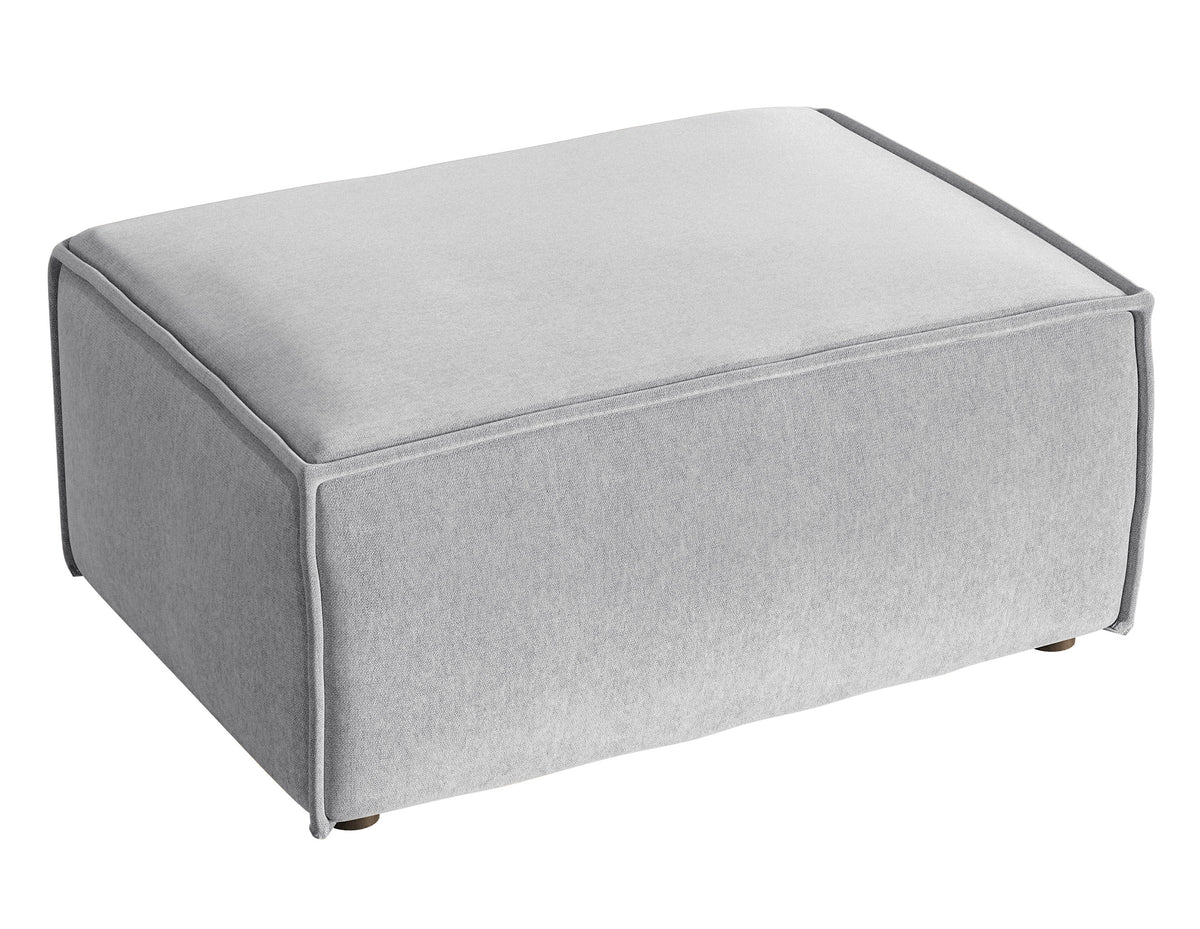 Pouf Copertino 65x90 cm velours hydrofuge gris clair