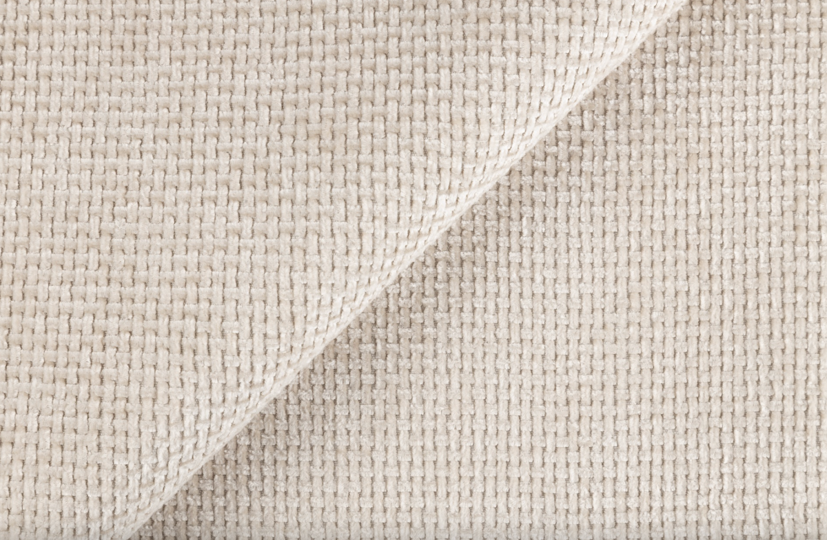 Canapé 3 places Dandelino avec fonction couchage, tissu chenille hydrofuge beige clair