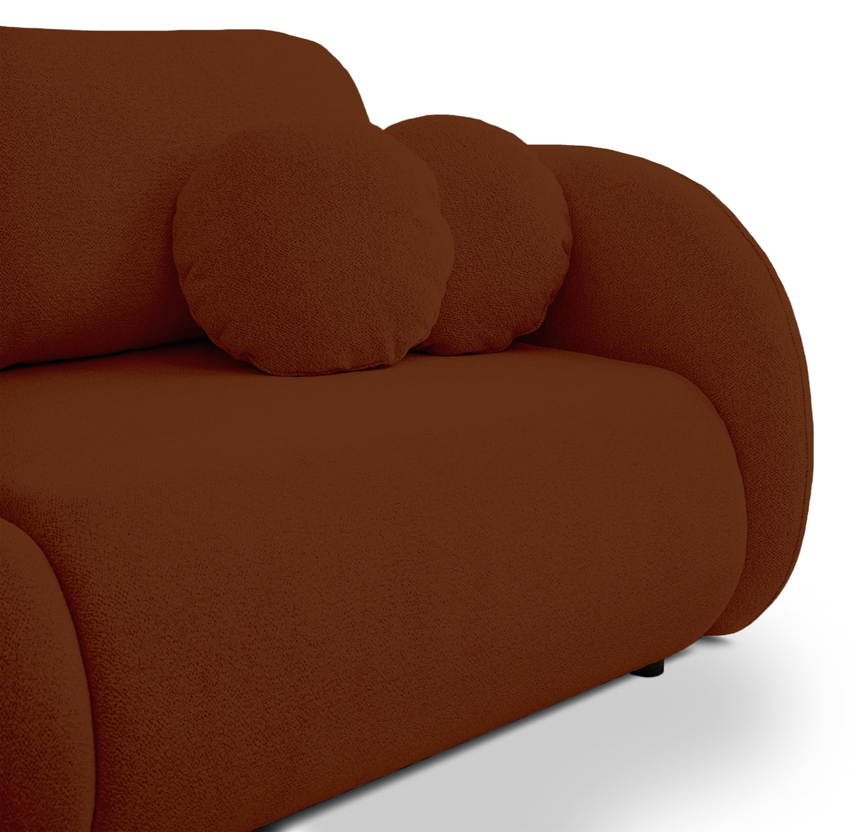 Dreisitziges ausklappbares Sofa Ovally mit Stauraum, kupferfarbenes Chenille