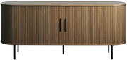 Commode Gativel 180x76 cm lamelles chêne brûlé