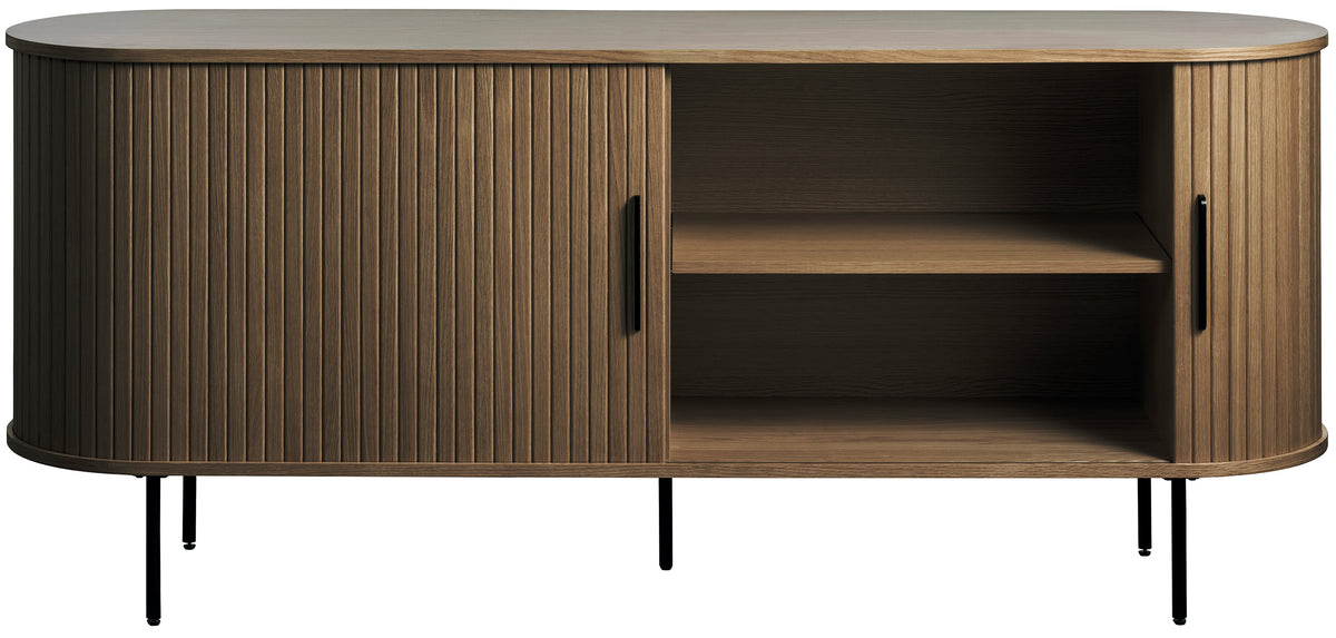Commode Gativel 180x76 cm lamelles chêne brûlé