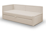 Lit gigogne double Caprili en rotin clair beige universel