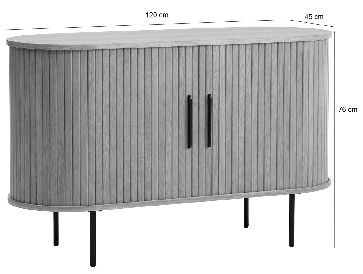 Kommode Gativel 120 cm Lamellen gebrannte Eiche