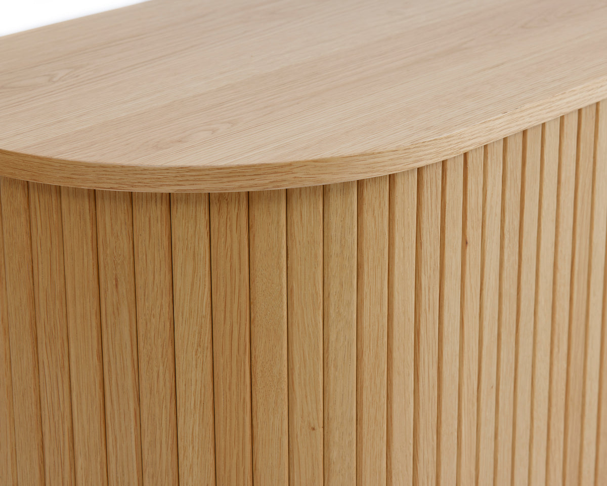 Commode Gativel 120 cm lamelles chêne naturel