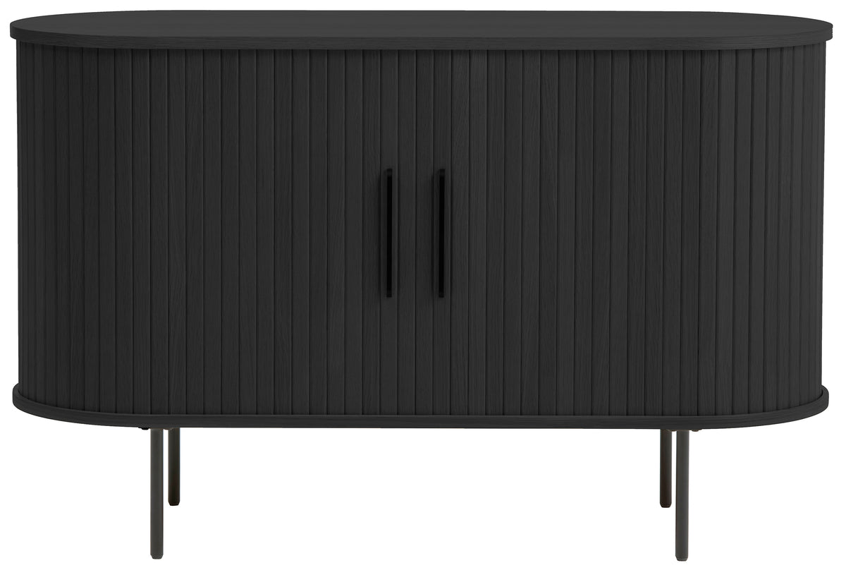 Commode Gativel 120 cm lamelles chêne noir