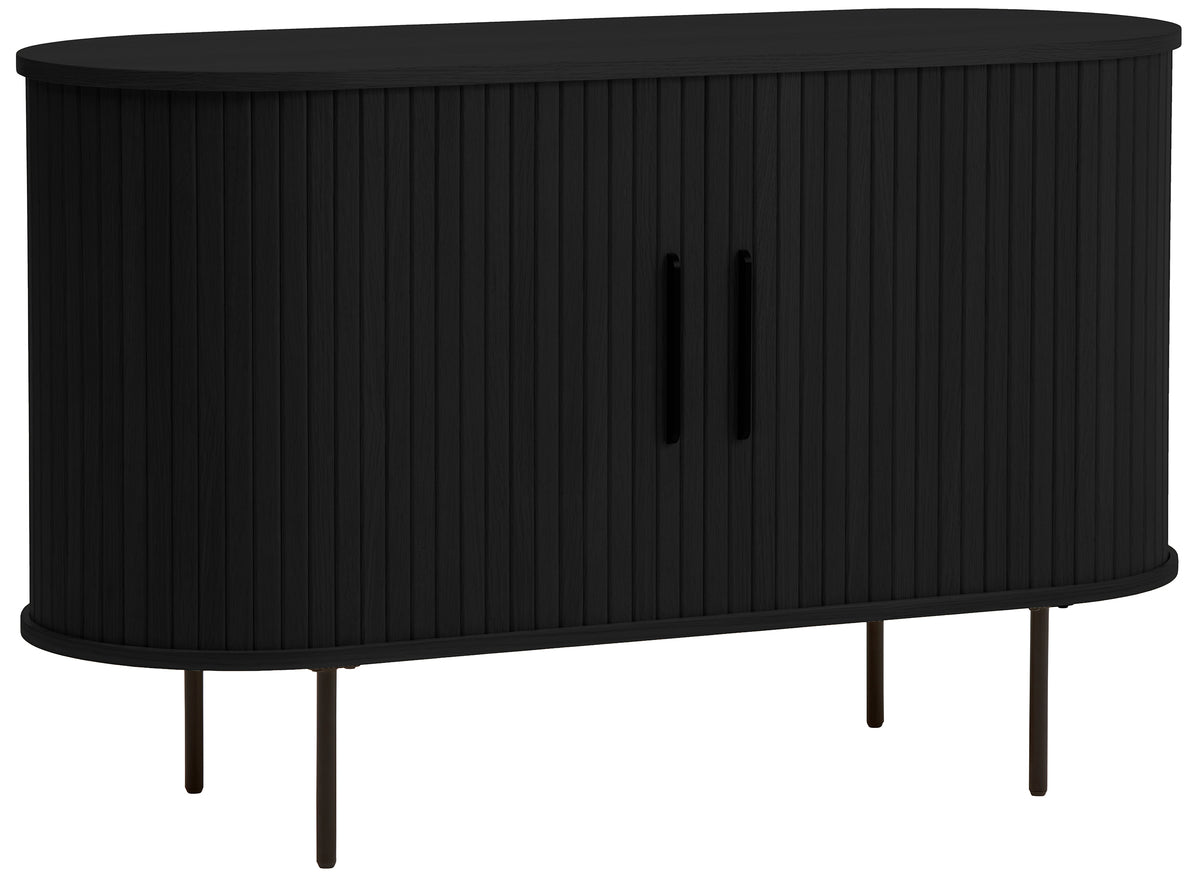 Commode Gativel 120 cm lamelles chêne noir