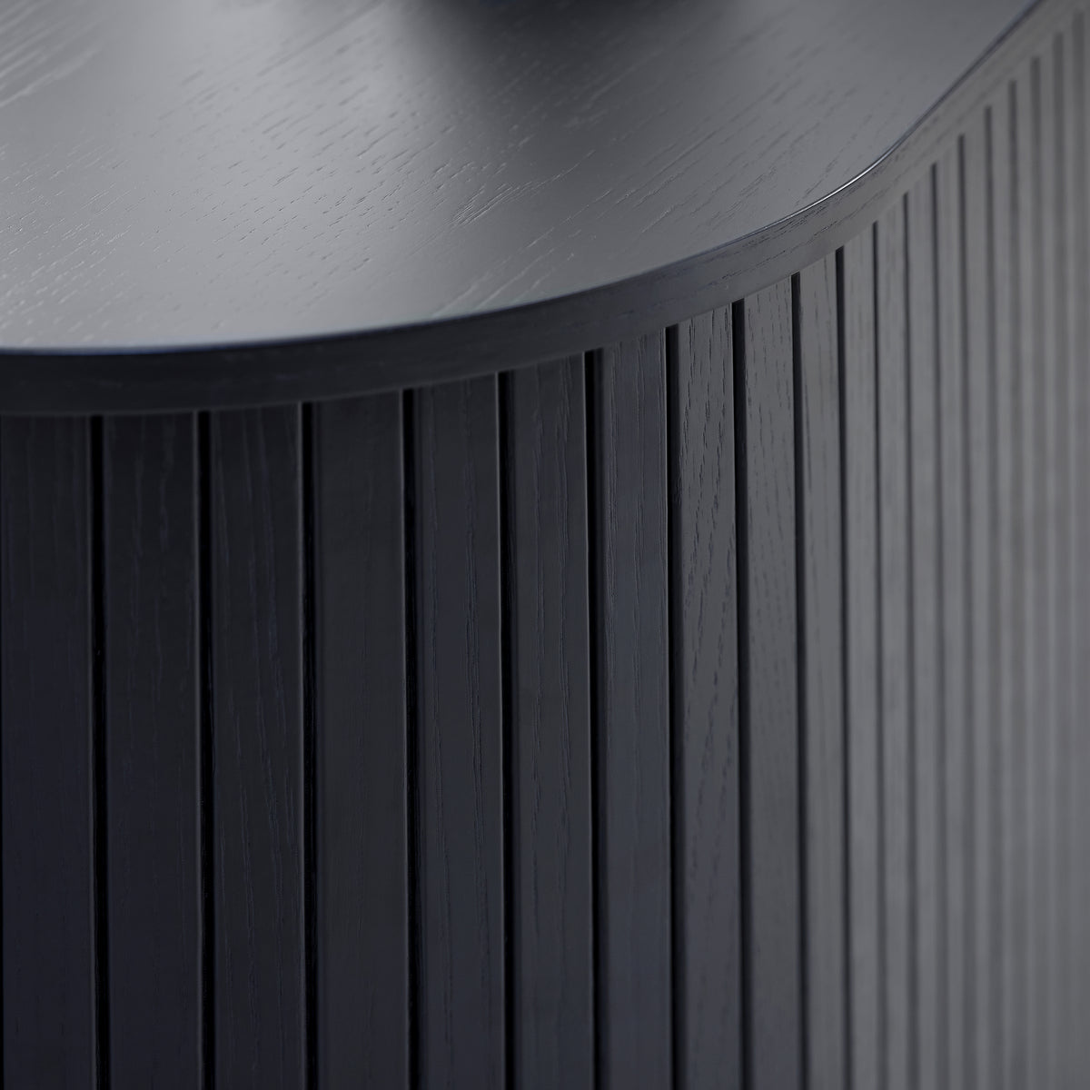 Commode Gativel 120 cm lamelles chêne noir
