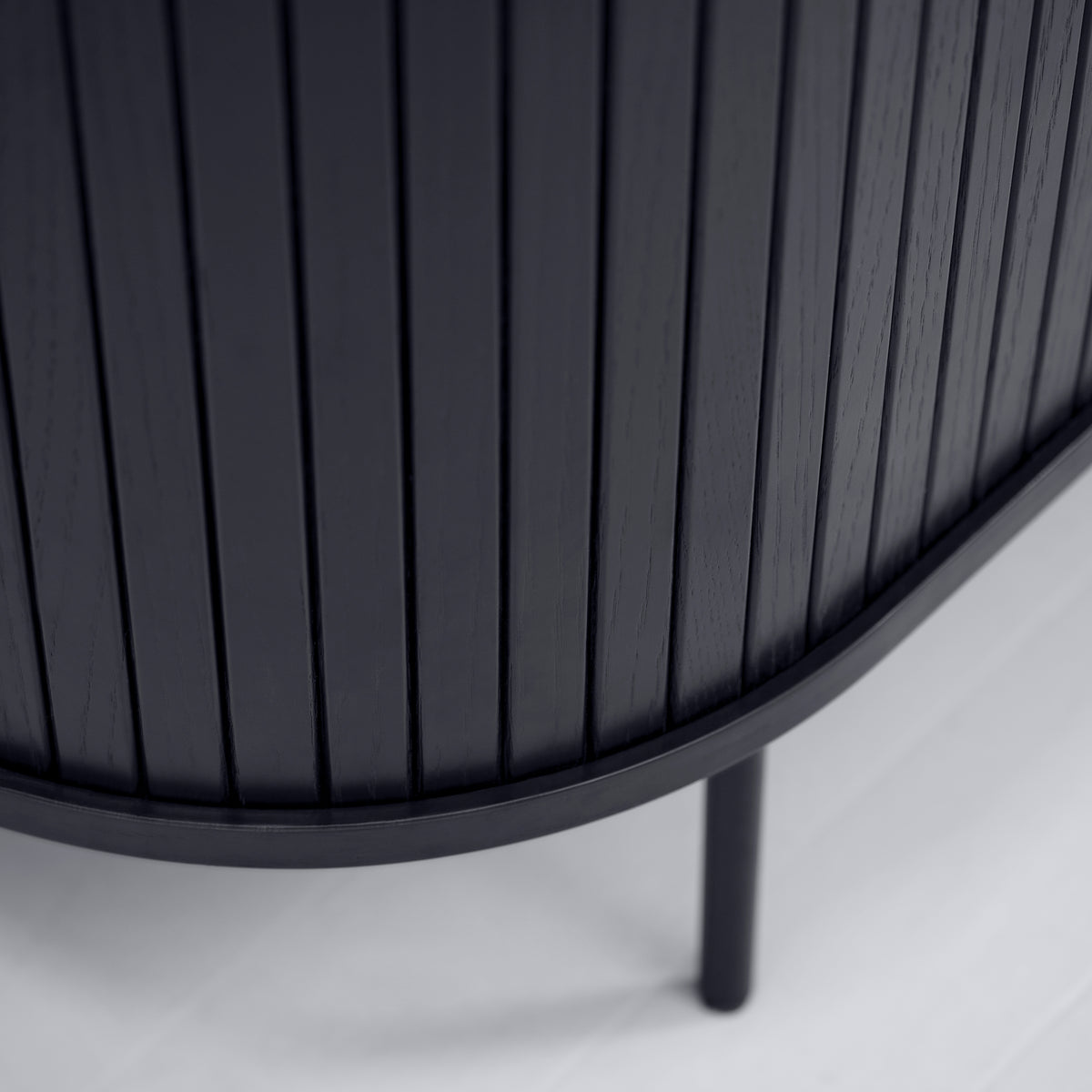 Commode Gativel 120 cm lamelles chêne noir
