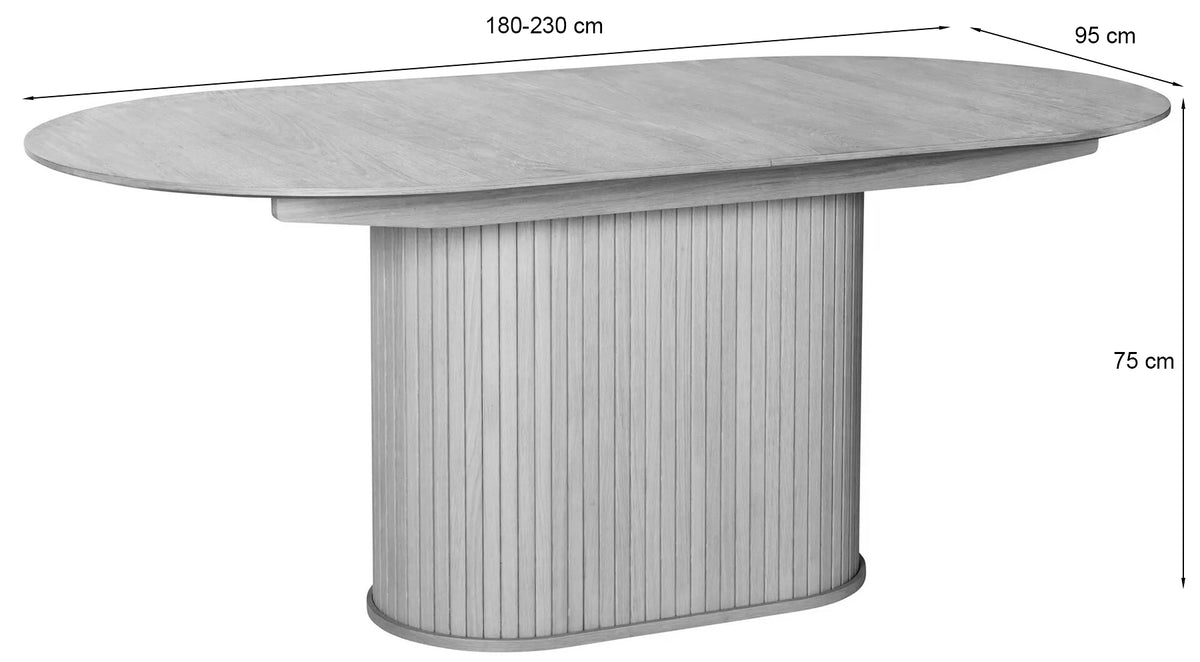 Table extensible Gativel 180-230x95 cm lattes chêne naturel