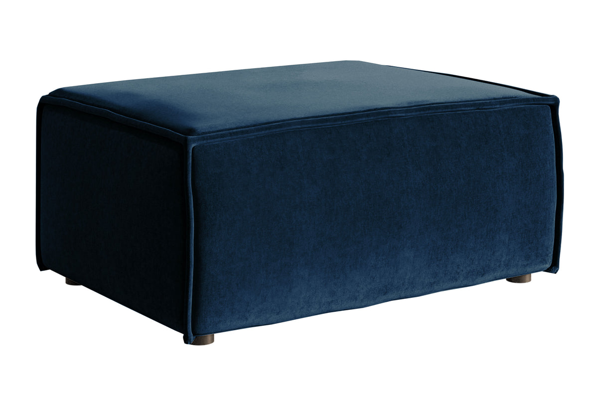 Hocker Copertino 65x90 cm, samtblau, wasserabweisend