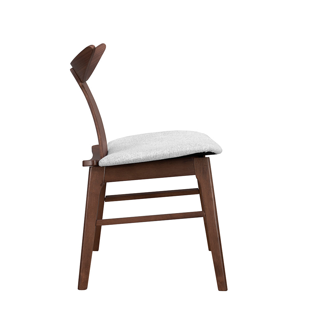 Chaise en bois Henrico noyer gris