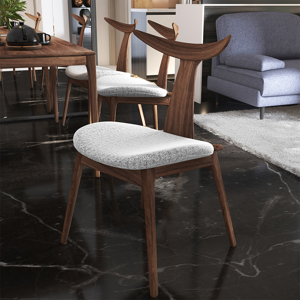 Chaise en bois Henrico noyer gris