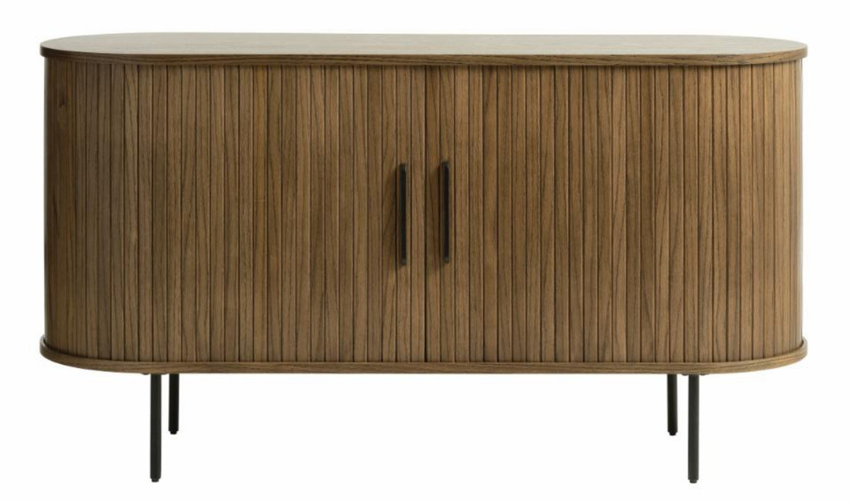 Commode Gativel 140x76 cm lamelles chêne brûlé
