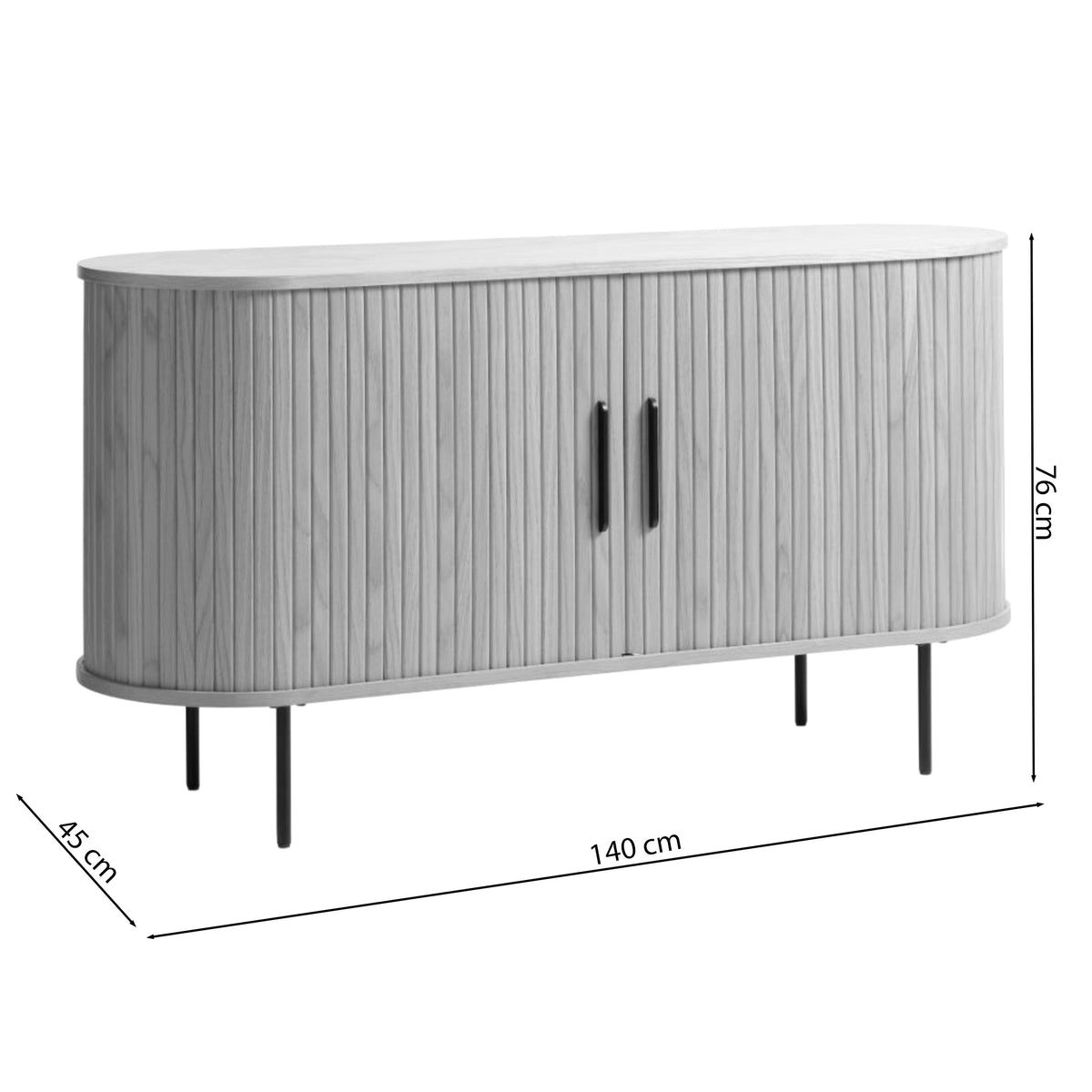 Commode Gativel 140x76 cm lamelles chêne naturel