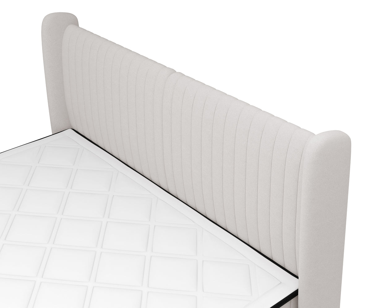 Lit continental 160x200 cm Daliano avec rangement velours gris