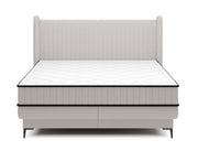 Lit continental 160x200 cm Daliano avec rangement velours gris