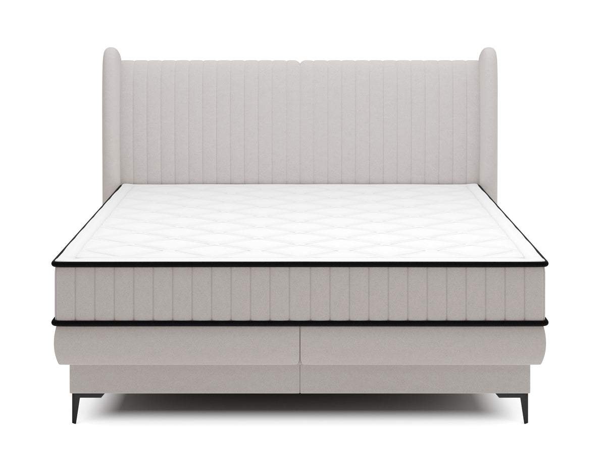 Lit continental 160x200 cm Daliano avec rangement velours gris