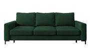 Canapé convertible 3 places Mokpeo avec rangement, velours vert facile à nettoyer