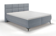 Lit continental 180x200 cm Rektango avec rangement et surmatelas velours graphite